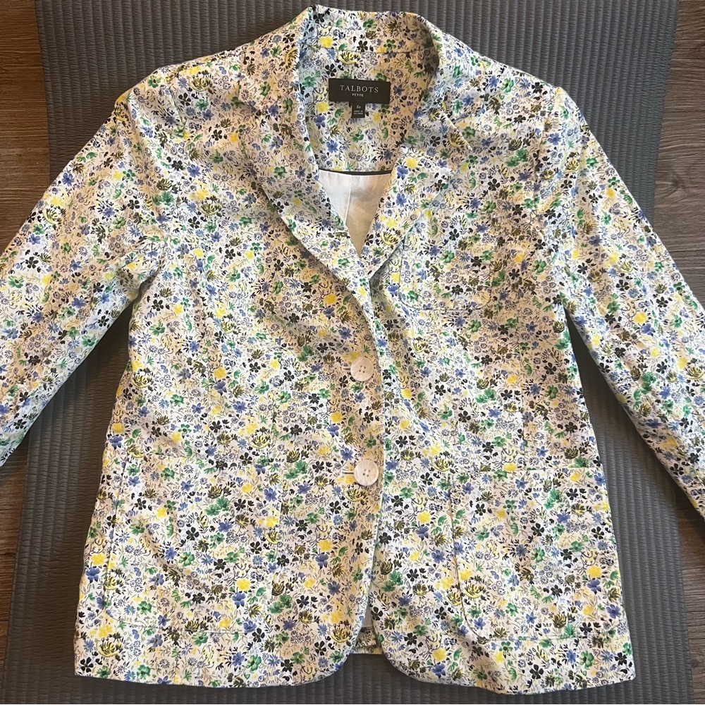 Talbots Flower Print Blazer Sz 6P